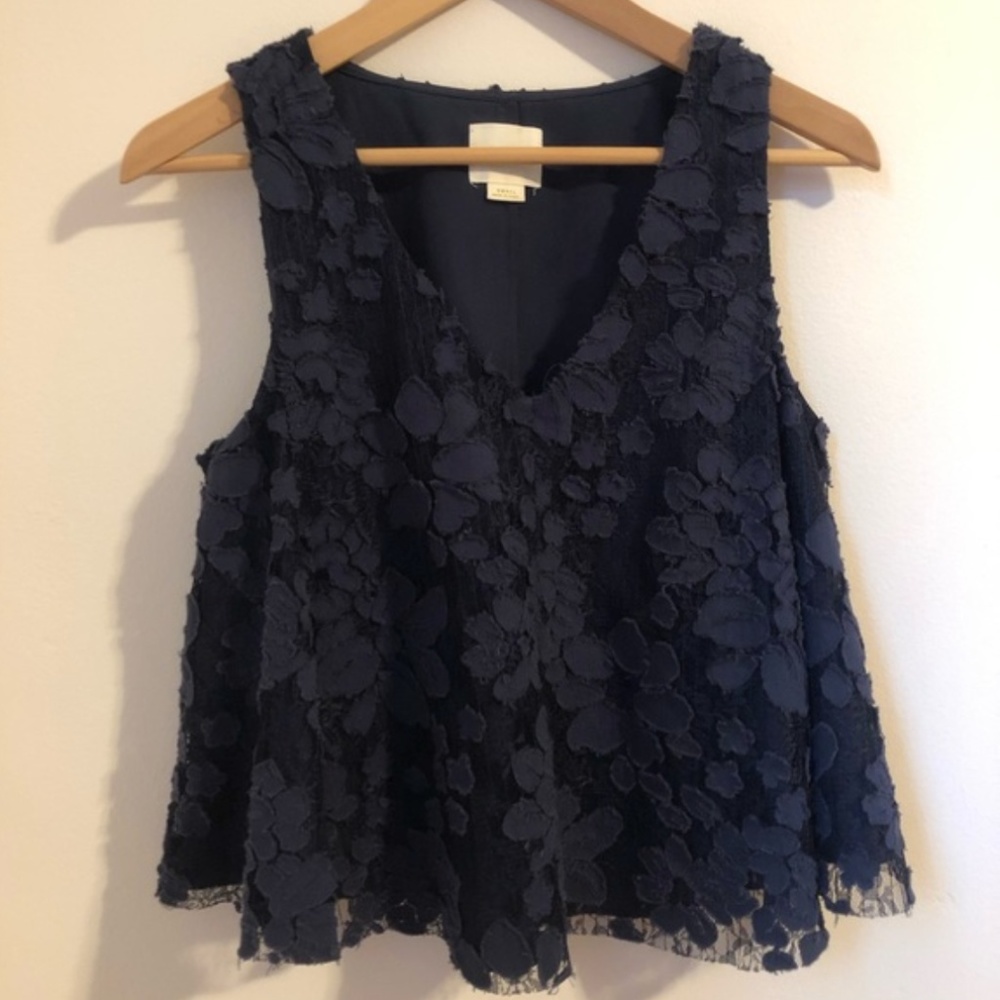Anthropologie Blue Kenia Swing Tank